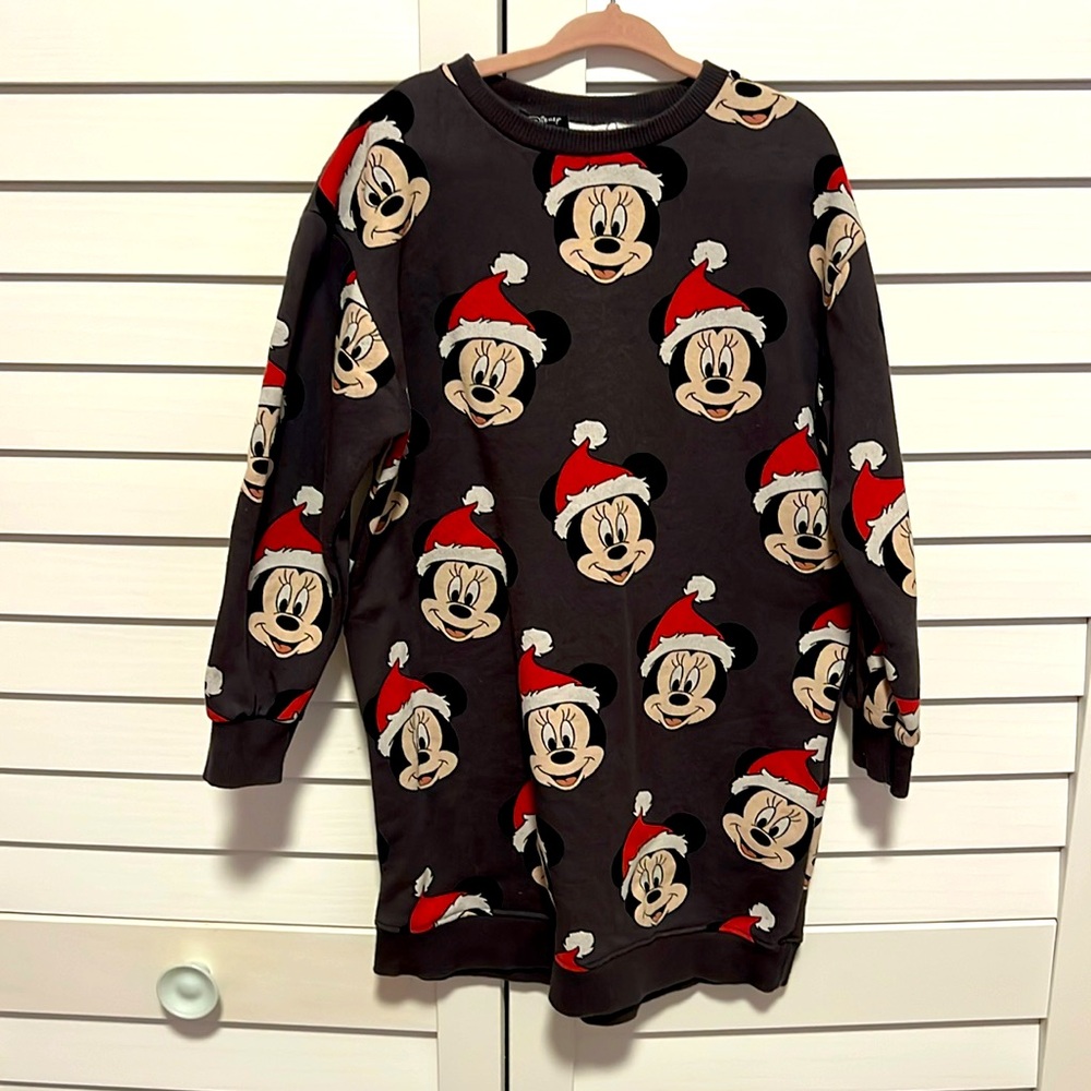 Zara Christmas Minnie Sweatshirt Marerial Dress size 4-5T
